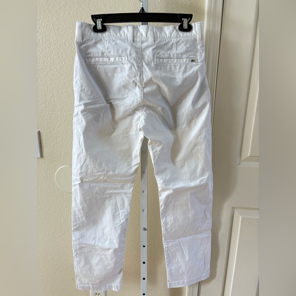 Lacoste Men's Stretch Cotton Chino Pants in White - Size 34 - Picture 2 of 4
